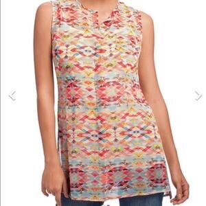 Cabi Geometric Aztec Button Avery Tunic Top M